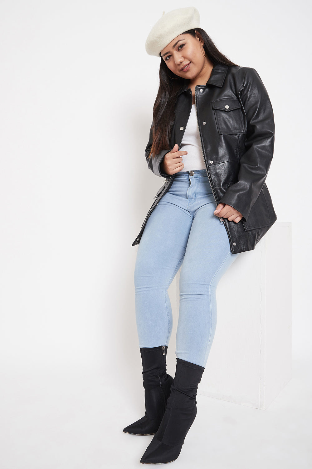 Black Crop Denim Jacket | Women's plus size jeans, Denim jacket, Cropped  denim